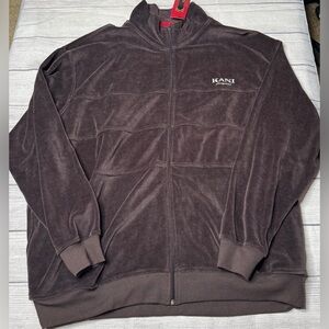 Karl Kani Originals Men’s Chocolate Brown Velour Track Jacket Size XXL NWT